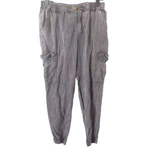 Young Fabulous & Broke Gray Wash Tencel‎ Cotton Cargo Jogger Pants S